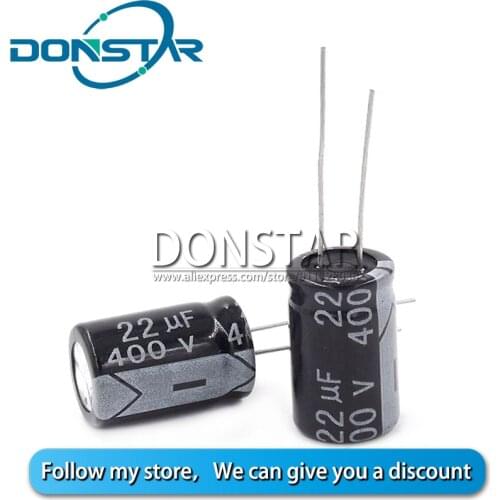 10PCS 22UF 400V Aluminium Electrolytic Capacitor 400V 22UF 13*21MM Electrolytic Capacitor