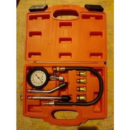 10pcs Petrol Engine Compression Tester Cylinder Pressure Gauge Meter Test Leakage Diagnostic/ Diagnosis Tool Set 300psi