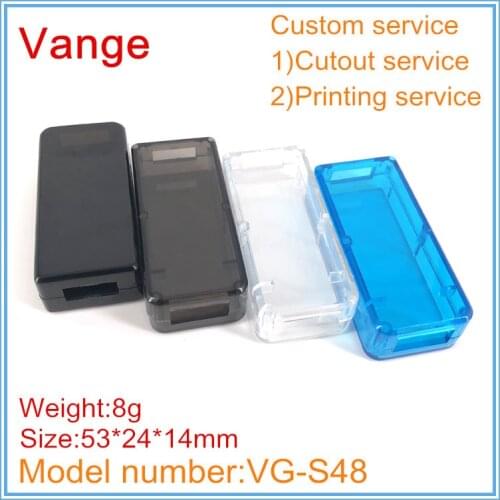 2pcs/lot USB charger project case 53*24*14mm ABS box plastic junction enclosure housing for adapter connector