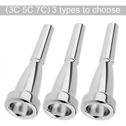 3C 5C 7C Silver Plated Copper Alloy Trumpet Mouthpiece Bullet Shape for Yamaha Bach Conn and King Trumpet