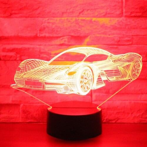 3D LED Night Light Imaginary Space Sports car with 7 Colors Light for Home Decoration Lamp Amazing Visualization Optical