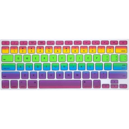 50PCS Color Rainbow Laptop Keyboard Silicone Skin Protector Cover Film Sticker for Apple Macbook Pro Air Retina 13 15 17