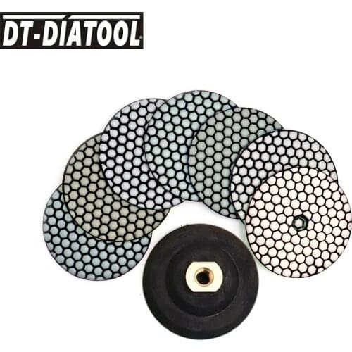 8pieces/pk Dry Flexible Polishing Pads Dia 4"/100mm Polishing Wheel Diamond Resin Bond Sanding Disc For Granite Marble Stones