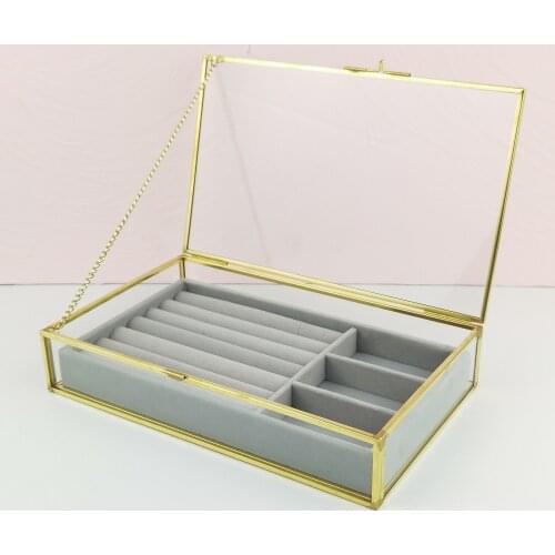 Acrylic Jewelry Box Organizer, Clear Velvet Jewelry Storage for Earrings ,Rings ,Necklaces, Bracelets ,Display Case