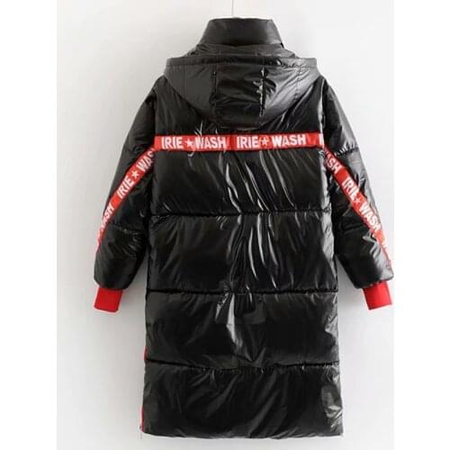 Glossy Women Winter Jacket Hooded Warm Parkas Plus Size Cotton Padded Winter Coat omen Long Down Parka