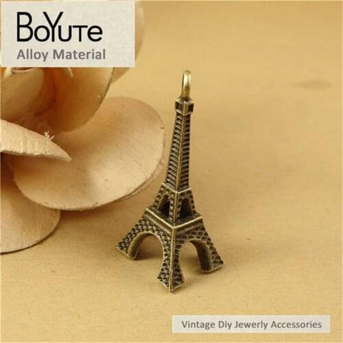 BoYuTe (40 Pieces/Lot) 15*14MM Antique Bronze Plated Zinc Alloy Materials Tower Pendant for Jewelry Making Accessories