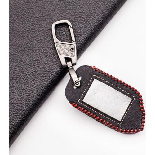Carrying Leather Car Key Case Cover For Sher-khan Mobicar A Mobicar B Safety In Two Senses Car Alarm System Russian Version Fob