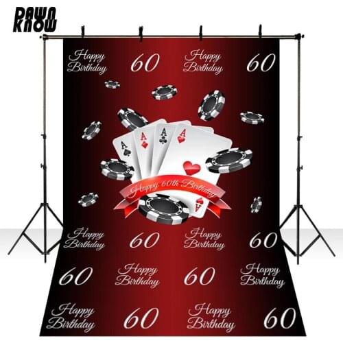 DAWNKNOW Poker Photography Background Photocall Personal Chips Adult Birthday Party Photo Shoot Backdrop Customize lv2578
