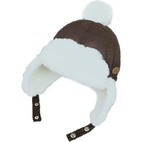 Baby Hat Lei Feng Cap Boy Girl Winter Outdoor Keep Warm Hats Windproof Ear Protectors Hairball Plus Cashmere Lei Feng Cap TG0175