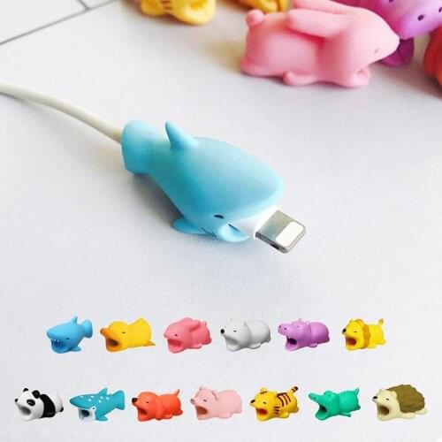 Cute Animal Cartoon Figure USB Data Cable USB Charger Cable Earphones Cable Protective Sleeve Anti Breaking Protective Cover