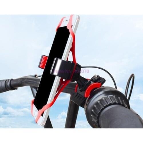 By DHL or Fedex 200pcs Bike Motorcycle Handlebar Mount Holder Phone Holder With Silicone Support Band For phone