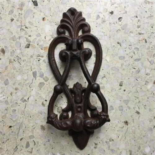 Antique Door Ring Pull Handle Old Style Cast Iron Pull Handle for Furniture Cabinet Cupboard Dresser Door Gate, 24.5x9.9cm