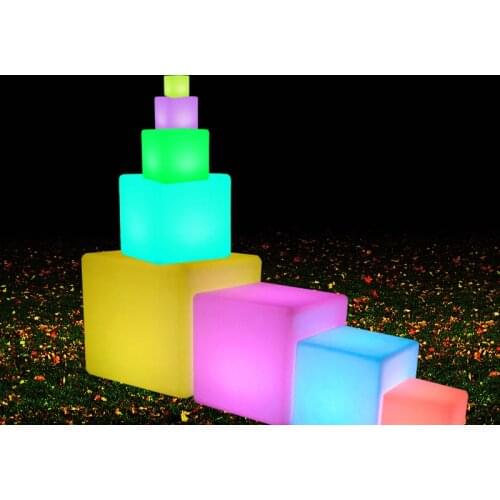 Outdoor LED Cube Light Remote Control Colorful Changing Rechargeable Gadget Home Party Decor Decoration Lighting 7 Color
