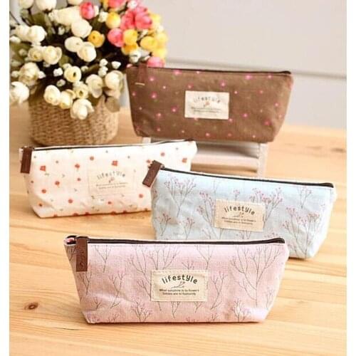 1PCS Hot Stationery Canvas Cosmetic Bag Women Travel Toiletry Makeup Bag Purse Pouch Zipper Pen Pencil Case Storage Bag