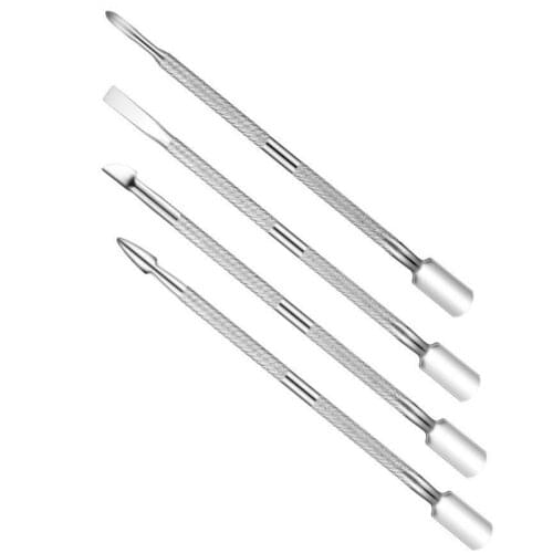 4pcs/Lot Stainless Steel Cuticle Remover Double Sided Finger Dead Skin Push Nail Cuticle Pusher Manicure Nail Care Tool