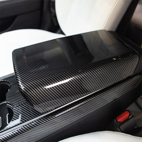 Car Interior Armrest Compartment Protective Case for Tesla Model 3 Model3 Model Y Three ABS Carbon Fiber Accessories