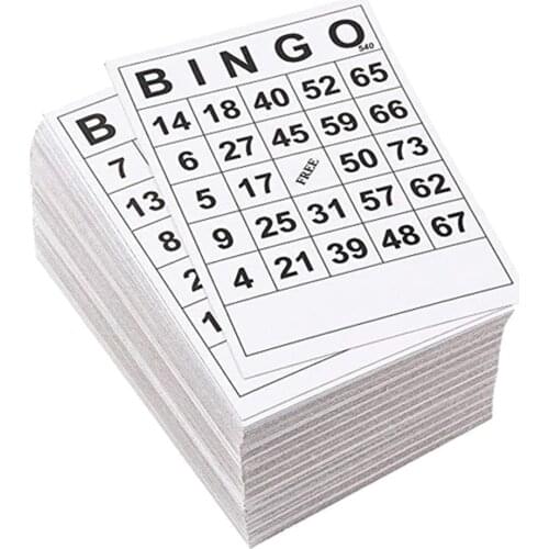 BINGO Game Paper Cards 1 on Single 60 Sheets without repeat Single Design