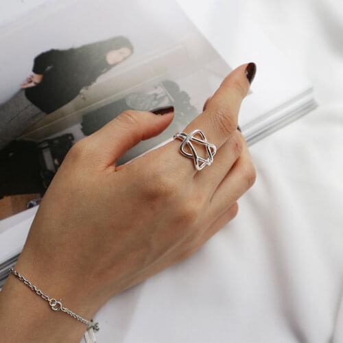Elegant Quality 925 Rings Adjustable Vintage Sutra Trend Twist Ring Fashion 925 Sterling Silver Ring 925 Jewelry