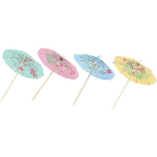 100 Mixed Paper Cocktail Umbrellas Parasols for Party Tropical Drinks Accessories