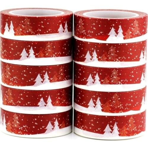 Wholesale 10PCS/lot Beautiful Christmas Scenery Washi Tapes for Planner Bullet Journal Sticker Adhesive Masking Tapes Stationery