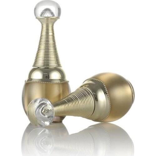 Nail Oil Package with Lids Brush Polish 10ml Empty Acrylic Nail Polish Bottles Gold Luxury Nail Art Containers Makeup Tool 10pcs