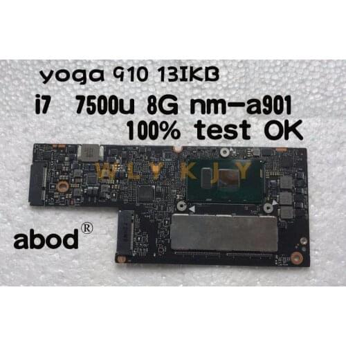 Abdo CYG50 NM-A901 motherboard for Lenovo YOGA 910-13IKB YOGA 910 laptop motherboard 5B20M35075 CPU i7 7500U 8GB 100% test work