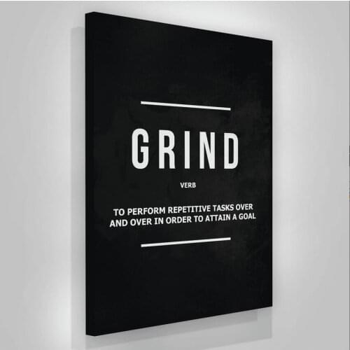 Fashion Poster Wall Art Print Black And White Quotes GRIND Canvas Pictures For Living Room Art Supplies For Painting Unframed