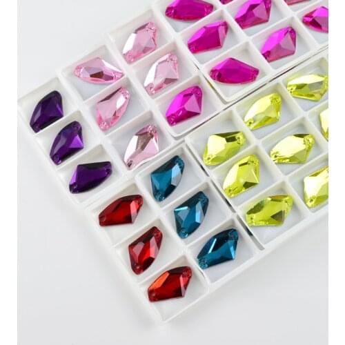 All size sew-on rhinestones AX glass crystal two holes flatback colors sewing rhinestone for DIY wedding dress/bags accessories