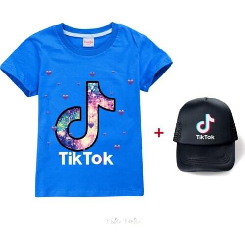 New Girls Tik Tok Kids Tik Tok Cartoon Design T Shirt Boys/Girls Casual Tops Childrens Summer White Cute T-Shirt