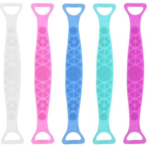 New Magic Silicone Brushes Bath Towels Body Brush Bath Belt Exfoliating Back Brush Belt Wash Skin Household Clean Shower Brushes