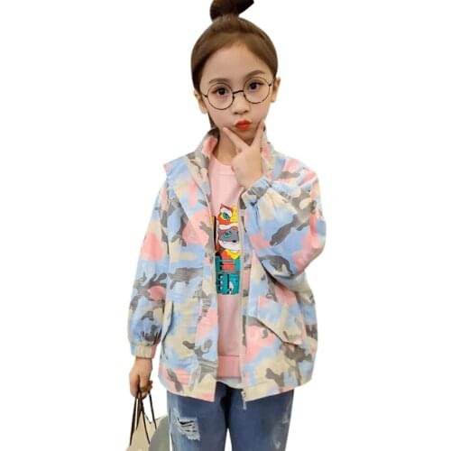 Girls Coat Camouflage Print Girl Coats Kids Casual Style Kids Jacket Spring Autumn Clothes Girl 6 8 10 12 14