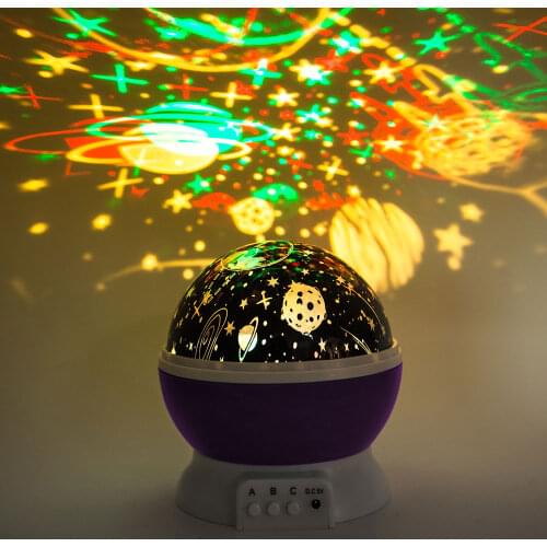 Projection Lamp USB Pink/Blue/Purple Night Light Gifts Home Decor Holiday Lighting Fantasy Wonderful Creative Star Moon