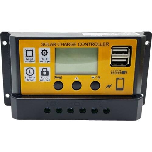 12V 24V Simple LCD Solar Charge Controllers Light Time Control Solar Charge and Discharge Controller with USB