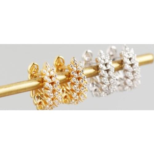 Luxury Design AAA Cubic Zirconia Dangle Earrings Wheat Spike Shape Crystal Earrings for Women Jewelry Fashion Earrings