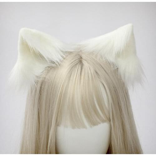 Handmade Kawaii Cat Ears Furry Animal Beast Ears Hairpin Headwear Wolf Fox Ear Clip Cosplay Props Lolita Girl KC Hair Accessory