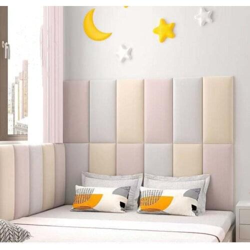 Bed Headboard Home Decor Self-Adhesive Head Boards Wallpaper Anti-Collision Tatami Bedroom Sticker Tete De Lit Cabecero Decals