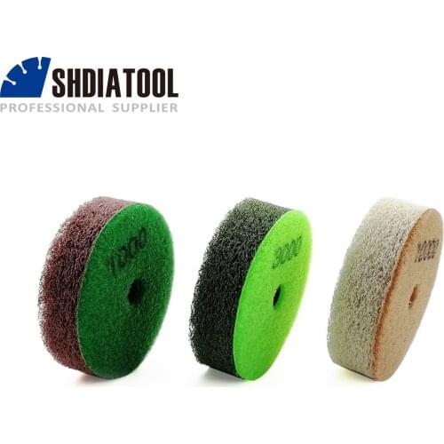 SHDIATOOL 3pcs/Set 80mm Sponge Diamond Polishing Pads Dia 3 inch Sanding Disc For Softer Stones Marble Sandstone polishing