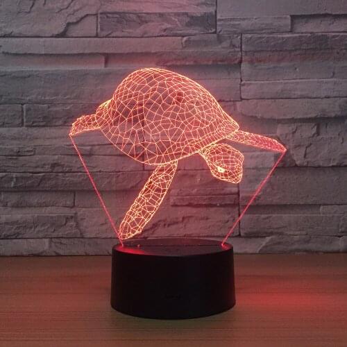 New Turtle 3d Led Small Kids Lamp Remote Touch switch Lovely 7 color change 3D Lamp Christmas decorations gift for baby room