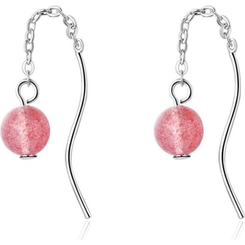 TJP Pure 925 Sterling Silver Earrings For Women Jewelry Fashion Crystal Ball Drop Earrings Girl Wedding Party Accessories Female