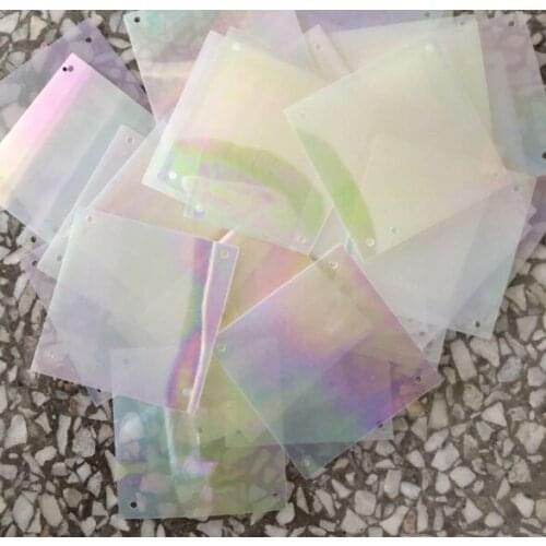 Sewing supplies Imported color plated white sequins 50 * 50mm square 4-hole sequins wedding clothes accessories