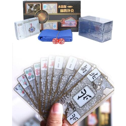 148 Piece-Cards Crystal Mahjong Set Waterproof Lightweight Poker Playing Card Suit For Mahjong Lovers And Beginners