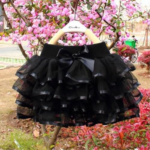 2020 new Tutu Skirt Girls Cake Tutu Pettiskirt Dance Mini Skirt Birthday Princess Ball Gown Children Kids Clothes Black Skirts
