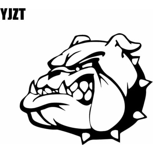 YJZT 14.4X12.1CM Funny Car Sticker Bulldog Dog Animal Car Truck Window Vinyl Decal Black/Silver C24-1191