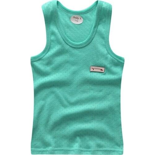 2017 new children back cotton net jacquard boy girl summer vest breathable comfortable child vest