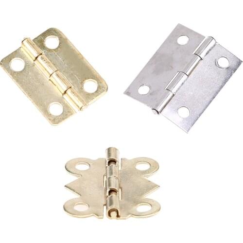 1piece Mini Butterfly Door Hinges Cabinet Drawer Jewellery Box Hinge Gold Silver Clip for Furniture Hardware Home Improvement