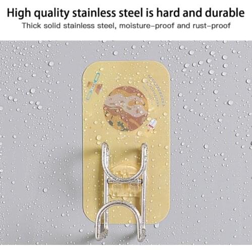 1 Pcs Multifunctional Strong Self Adhesive Door Wall Hangers Hooks Punch-free Nail-free Glue Hooks Washbasin Stand For Bathroom
