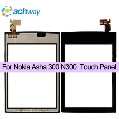 100% Original High Quality 3.0'' For Nokia Asha 300 N300 Black Touch Screen Digitizer Sensor Front Glass Lens panel