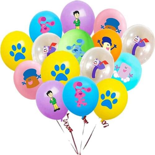 16pcs/set Blues Clues Birthday Balloons Cartoon Pink Blue Dogs Latex Balloon for Baby Shower Kids Birthday Party Decor Supply