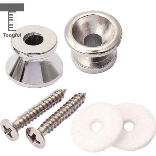 2pcs Chrome Strap Lock Button Mushrooms Head for Acousitc Electric Guitar Bass