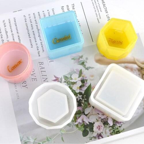 3Pcs/Set Crystal Epoxy Resin Mold Flowerpot Casting Silicone Mould Handmade DIY Craft Decoration Storage Box Making Tool